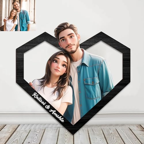 Personalisierte 3D Cartoon Stil Foto Holz Fotorahmen Zeichen, benutzerdefinierte Familie Foto 3D Cartoon Portrait Geschenk Karikatur Bilderrahmen, Hochzeitstag Weihnachtspaar Geschenk für ih (style05) Personalisierte 3D Cartoon Stil Foto Holz Fotorahmen Zeichen, benutzerdefinierte Familie Foto 3D Cartoon Portrait Geschenk Karikatur Bilderrahmen, Hochzeitstag Weihnachtspaar Geschenk für ih (style05) von Reyrijf