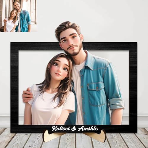 Personalisierte 3D Cartoon Stil Foto Holz Fotorahmen Zeichen, benutzerdefinierte Familie Foto 3D Cartoon Portrait Geschenk Karikatur Bilderrahmen, Hochzeitstag Weihnachtspaar Geschenk für ih (style06) Personalisierte 3D Cartoon Stil Foto Holz Fotorahmen Zeichen, benutzerdefinierte Familie Foto 3D Cartoon Portrait Geschenk Karikatur Bilderrahmen, Hochzeitstag Weihnachtspaar Geschenk für ih (style06) von Reyrijf