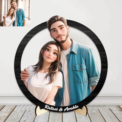 Personalisierte 3D Cartoon Stil Foto Holz Fotorahmen Zeichen, benutzerdefinierte Familie Foto 3D Cartoon Portrait Geschenk Karikatur Bilderrahmen, Hochzeitstag Weihnachtspaar Geschenk für ih (style07) Personalisierte 3D Cartoon Stil Foto Holz Fotorahmen Zeichen, benutzerdefinierte Familie Foto 3D Cartoon Portrait Geschenk Karikatur Bilderrahmen, Hochzeitstag Weihnachtspaar Geschenk für ih (style07) von Reyrijf