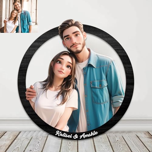 Personalisierte 3D Cartoon Stil Foto Holz Fotorahmen Zeichen, benutzerdefinierte Familie Foto 3D Cartoon Portrait Geschenk Karikatur Bilderrahmen, Hochzeitstag Weihnachtspaar Geschenk für ih (style02) Personalisierte 3D Cartoon Stil Foto Holz Fotorahmen Zeichen, benutzerdefinierte Familie Foto 3D Cartoon Portrait Geschenk Karikatur Bilderrahmen, Hochzeitstag Weihnachtspaar Geschenk für ih (style02) von Reyrijf