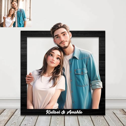 Personalisierte 3D Cartoon Stil Foto Holz Fotorahmen Zeichen, benutzerdefinierte Familie Foto 3D Cartoon Portrait Geschenk Karikatur Bilderrahmen, Hochzeitstag Weihnachtspaar Geschenk für ih (style03) Personalisierte 3D Cartoon Stil Foto Holz Fotorahmen Zeichen, benutzerdefinierte Familie Foto 3D Cartoon Portrait Geschenk Karikatur Bilderrahmen, Hochzeitstag Weihnachtspaar Geschenk für ih (style03) von Reyrijf