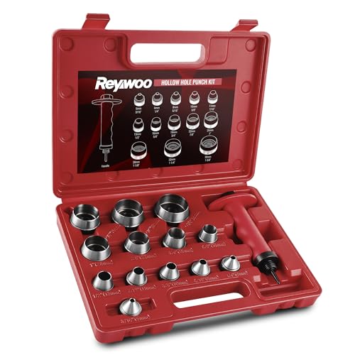 Reywoo Lochstanzer-Set, 14-teilig, Lochstanzer-Set, 5–35 mm, Dichtungstanzer-Set mit Splint-Stanzschaft Reywoo Lochstanzer-Set, 14-teilig, Lochstanzer-Set, 5–35 mm, Dichtungstanzer-Set mit Splint-Stanzschaft von Reywoo