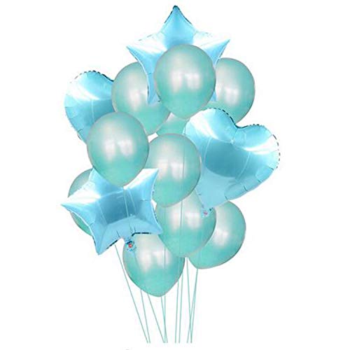 Rfeeuubft 14 Stueck 12 18 Multi Luft Ballons Party Ballon Dekorationen Hochzeit Party Supplies (Himmelblau) von Rfeeuubft