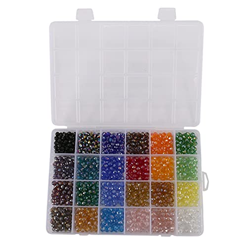 Rfeeuubft 24 Farben 6Mm Dekorative Hand Briolette Facettierte Rondelle Kristall Glasperlen Mit Loch Für DIY Armband Halskette Schmuck Machen, 1200 Stück/Box von Rfeeuubft