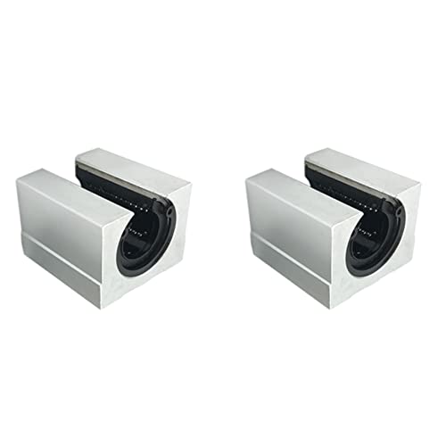 Rfeeuubft 2X SBR25UU Linear Lager Gleiteinheit, 25 mm Loch Durchmesser, Lineares Licht Lager, Führungsschiene, Zylindrische Aluminium Halterung von Rfeeuubft