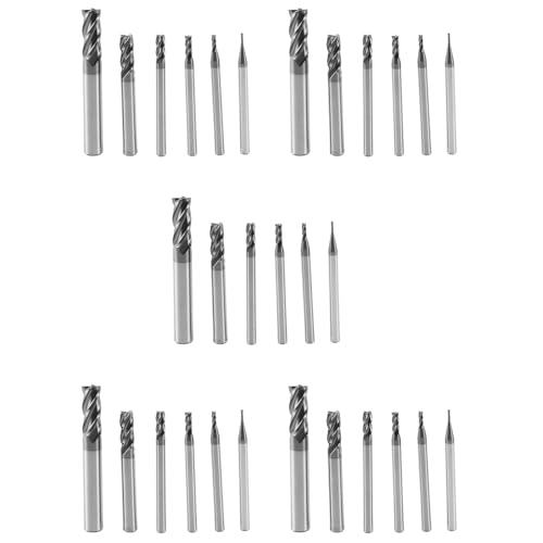 Rfeeuubft 30 Stücke 4 FlöTen Schaftfräser Set für StäHle Platz Cnc Hart Metall Fräser Spiral Fräser Durchmesser (1 2 3 4 6 8Mm) von Rfeeuubft