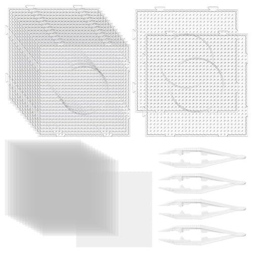Rfeeuubft 34-Teiliges Set mit 5 mm Bügelperlen-Platten, Transparente Bügelperlen-Steckplatten, Zubehör für Bügelperlen-Steckplattenprojekte Rfeeuubft 34-Teiliges Set mit 5 mm Bügelperlen-Platten, Transparente Bügelperlen-Steckplatten, Zubehör für Bügelperlen-Steckplattenprojekte von Rfeeuubft