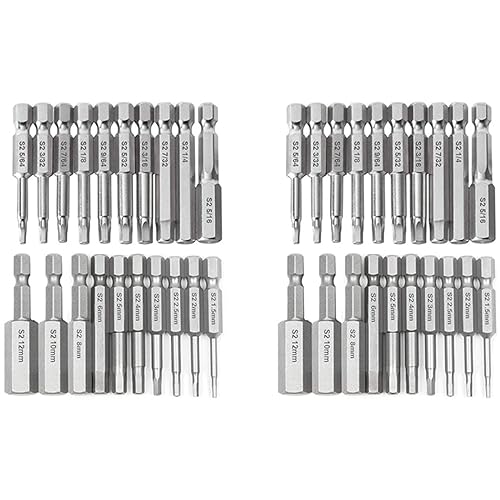 Rfeeuubft 40 Teiliges Sechskant Schrauben Schlüssel Bohrer Set Schaft Schnellspanner Magnet Schraubendreher Set (Metrisch + SAE) von Rfeeuubft