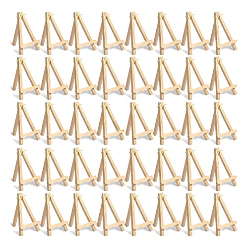 Rfeeuubft 60 Stück Mini Holz Display Ständer Natürliche Holz Staffelei Kunst Handwerk Dreieck Staffelei Leinwand Stand Stand von Rfeeuubft