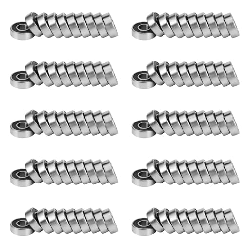 Rfeeuubft 698- Rillen Lager Doppelte Dichtung 8 mm X 19 mm X 6 mm Kohlen Stoff Stahl Lager (100 Pro Pack) von Rfeeuubft