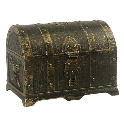 Rfeeuubft Bronzefarbene, Runde Piratenjagd-Wimmelbox Aus Kunststoff, Dekoratives Hausspiel für Kinder, Retro-Dekoration, Geschenke von Rfeeuubft
