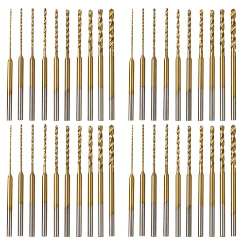 Rfeeuubft Micro-Twist-Bohrer-Set - 40 StüCk 0,6 Mm-2,2 mm Kleiner Bohrer 2,35 Schaft HSS Mini-Gravierbohrer Lochbohrwerkzeug Rfeeuubft Micro-Twist-Bohrer-Set - 40 StüCk 0,6 Mm-2,2 mm Kleiner Bohrer 2,35 Schaft HSS Mini-Gravierbohrer Lochbohrwerkzeug von Rfeeuubft