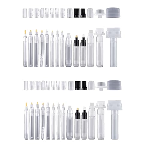 Rfeeuubft Set mit 28 nachfüllbaren Blanko-Lackstiften, nachfüllbarer Lackstift, transparent, leere Marker, leere Farbtube Rfeeuubft Set mit 28 nachfüllbaren Blanko-Lackstiften, nachfüllbarer Lackstift, transparent, leere Marker, leere Farbtube von Rfeeuubft