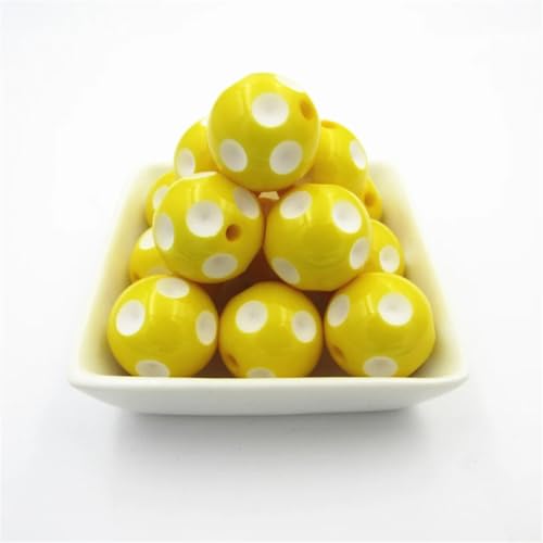 20 mm, 100 Stück/Beutel, gepunktete Perlen, klobige Perlen für Halsketten, Schmuck/DIY, handgefertigt, gelb, 20 mm, 100 Stück pro Beutel 20 mm, 100 Stück/Beutel, gepunktete Perlen, klobige Perlen für Halsketten, Schmuck/DIY, handgefertigt, gelb, 20 mm, 100 Stück pro Beutel von Rfmfkkg