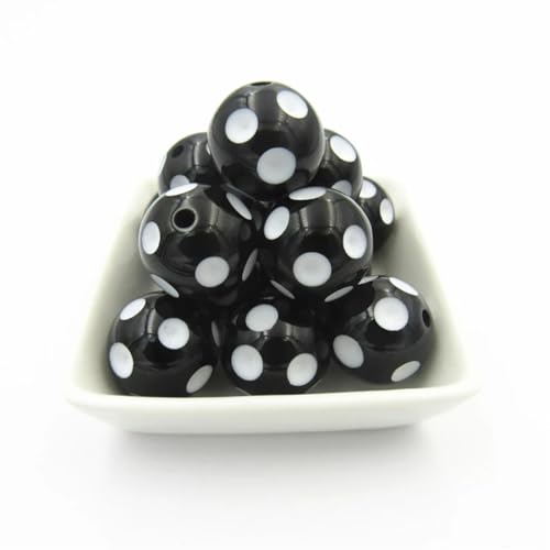 20 mm, 100 Stück/Beutel, gepunktete Perlen, klobige Perlen für Halsketten, Schmuck/DIY, handgefertigt, schwarz, 20 mm, 100 Stück pro Beutel 20 mm, 100 Stück/Beutel, gepunktete Perlen, klobige Perlen für Halsketten, Schmuck/DIY, handgefertigt, schwarz, 20 mm, 100 Stück pro Beutel von Rfmfkkg