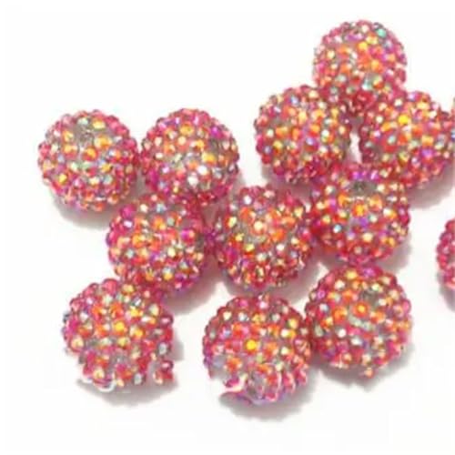 20 mm, 100 Stück/Strass-Perlen, passend für klobige Halsketten/DIY/handgefertigt/Perlen-Stiftschmuck, 33redAB, 20 mm, 100 Stück pro Beutel von Rfmfkkg