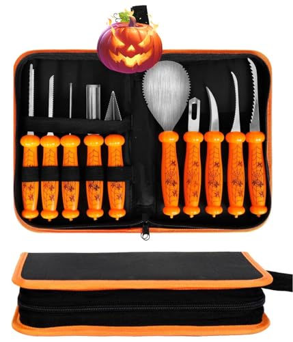 Halloween Kürbis Schnitzset 10 Stück, Professionelles Stabiles Edelstahl Kürbis Schnitzwerkzeug, Pumpkin Carving Tools Set für Halloween DIY Handwerk für Kinder und Erwachsene Halloween Kürbis Schnitzset 10 Stück, Professionelles Stabiles Edelstahl Kürbis Schnitzwerkzeug, Pumpkin Carving Tools Set für Halloween DIY Handwerk für Kinder und Erwachsene von RggEyy