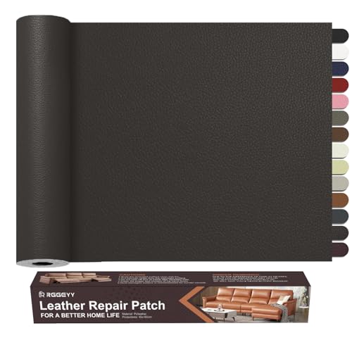 RggEyy Kunstleder Selbstklebend Dunkelkaffee, 40x160cm Leder Reparatur Set, Leder Patch, Selbstklebend Lederflicken Leather Repair für Sofa, Möbel, Autositze, Jacken, Handtaschen. von RggEyy