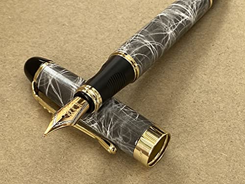 Jinhao x450 Füllfederhalter, 0,5 mm, mittelfeine Feder, von Rhapsody Ink Pens (Grauer Marmor) von Rhapsody