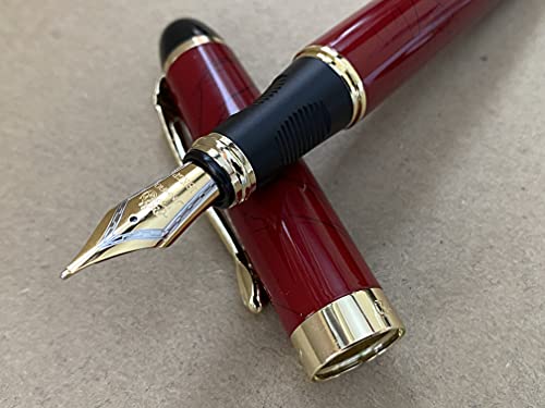 Jinhao x450 Füllfederhalter, 0,5 mm, mittelfeine Feder, von Rhapsody Ink Pens (rote und schwarze Linien) von Rhapsody