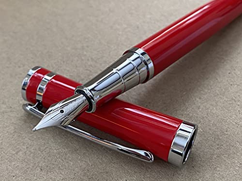 Rhapsody Ink Pens 3035 Füllfederhalter aus Stahl, 0,5 mm, mittelfeine Spitze, Rot von Rhapsody