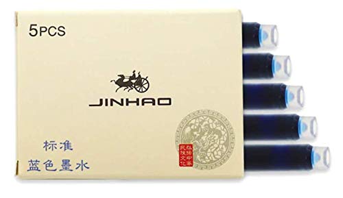 Rhapsody Jinhao X450 Füllfederhalter, 0,5 mm, mittelfeine Spitze, 10 Stück blaue Patronen von Rhapsody