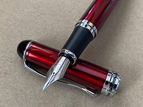 Rhapsody Jinhao x750 Füllfederhalter, 0,5 mm, mittelfeine Spitze, Metallic-Rot Rhapsody Jinhao x750 Füllfederhalter, 0,5 mm, mittelfeine Spitze, Metallic-Rot von Rhapsody