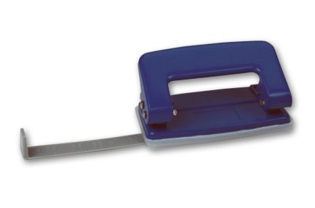Kompakter Locher / aus Metall / mit Anschlagschiene / Farbe: blau von Rheita