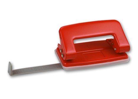 Kompakter Locher / aus Metall / mit Anschlagschiene / Farbe: rot Kompakter Locher / aus Metall / mit Anschlagschiene / Farbe: rot von Rheita