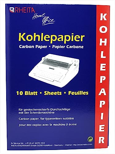 Rheita Kohlepapier schwarz schreibend Mappe mit 10 Blatt von Rheita