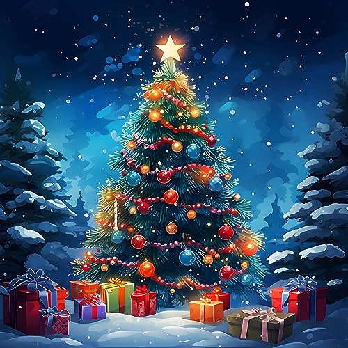 Rheskbecy Diamond Painting Set Christmas für Erwachsene,DIY 5D diamant painting Weihnachtsbaum,Home Wall Decor 30x30cm von Rheskbecy