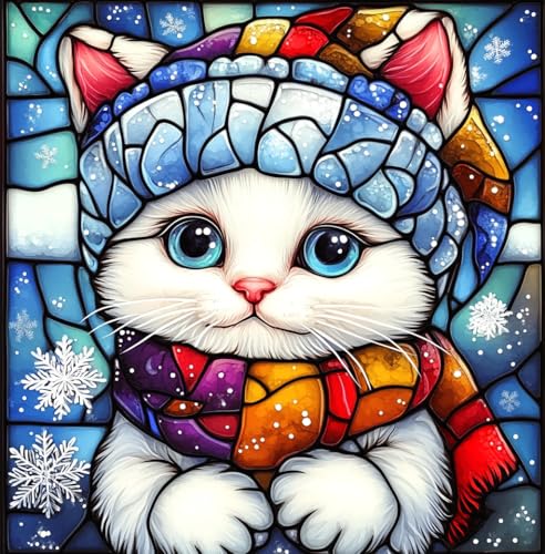 Rheskbecy Diamond Painting Christmas katze,DIY 5D diamant painting weihnachten katze bilder, Malerei Full Mosaikherstellung für Home Wand Décor Geschenke 30x30cm Rheskbecy Diamond Painting Christmas katze,DIY 5D diamant painting weihnachten katze bilder, Malerei Full Mosaikherstellung für Home Wand Décor Geschenke 30x30cm von Rheskbecy