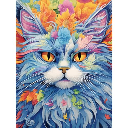 Rheskbecy Diamond Painting Set für Erwachsene ，DIY 5D Diamant Painting katzen, Malen nach Zahlen Diamant Anfänger，Home Wall Decor 30x40cm von Rheskbecy