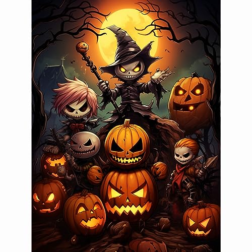 Rheskbecy Halloween Diamond Painting Set für Kinder,DIY 5D diamond painting Halloween bilder Schneemann,Diamond Painting für Erwachsene,Home Wall Decor 30x40cm von Rheskbecy