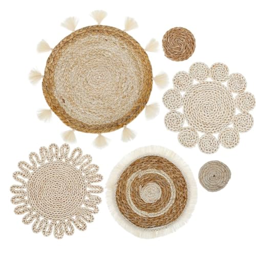 Rhghfujhgy 6-Teiliges Boho-Wandkorb-Set, Geflochtene Rattan-Flachkörbe, Wandbehang-Dekoration, Sofa-Nachttisch-Dekorationen Rhghfujhgy 6-Teiliges Boho-Wandkorb-Set, Geflochtene Rattan-Flachkörbe, Wandbehang-Dekoration, Sofa-Nachttisch-Dekorationen von Rhghfujhgy