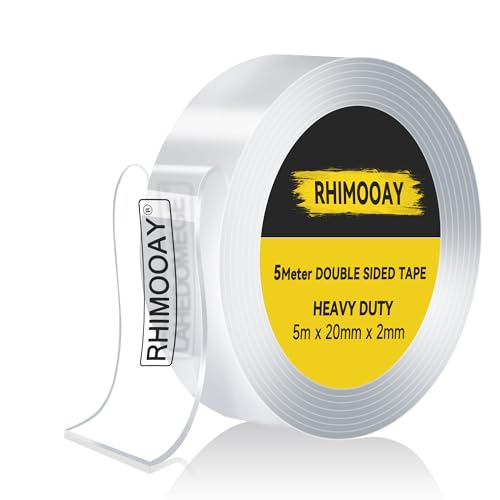 Rhimooay 5 Meter Doppelseitiges Klebeband Extra Stark Transparent - 2mm dick, 20mm Breit ablösbar nicht markierend Doppelseitiges transparentes Nano tape, für Teppich/Foto Wand/Küche/Zuhause Rhimooay 5 Meter Doppelseitiges Klebeband Extra Stark Transparent - 2mm dick, 20mm Breit ablösbar nicht markierend Doppelseitiges transparentes Nano tape, für Teppich/Foto Wand/Küche/Zuhause von Rhimooay