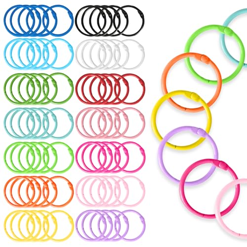 Rhimooay 70 Stück Buchringe, 30mm Karteikarten Ring Metall buchbinderinge, Mehrfarben Bunte loseblatt buchring aus Metall, Für Scrapbooking, Fotoalben, Memoablage, Schlüsselanhänger Rhimooay 70 Stück Buchringe, 30mm Karteikarten Ring Metall buchbinderinge, Mehrfarben Bunte loseblatt buchring aus Metall, Für Scrapbooking, Fotoalben, Memoablage, Schlüsselanhänger von Rhimooay