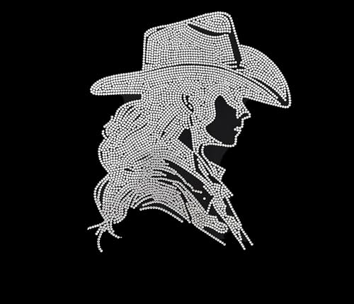 Cowgirl-Aufnäher zum Aufbügeln mit Strasssteinen, für Kleidung, Wärmeübertragung, Kristall, Strass, Cowgirl-Applikation Cowgirl-Aufnäher zum Aufbügeln mit Strasssteinen, für Kleidung, Wärmeübertragung, Kristall, Strass, Cowgirl-Applikation von Rhinestop