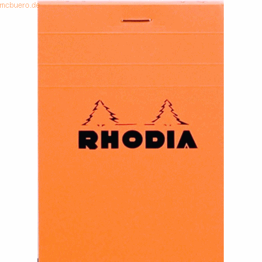 10 x Rhodia Notizblock Rhodia Nr. 12 8,5x12cm kariert 80 Blatt orange von Rhodia