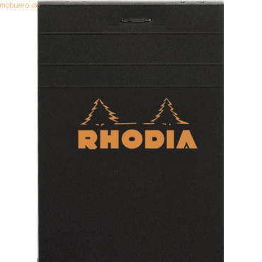 10 x Rhodia Notizblock Rhodia Nr. 12 8,5x12cm kariert 80 Blatt schwarz von Rhodia