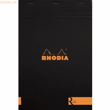 10 x Rhodia Notizblock Rhodia Nr. 14 11x17cm liniert 80 Blatt schwarz von Rhodia