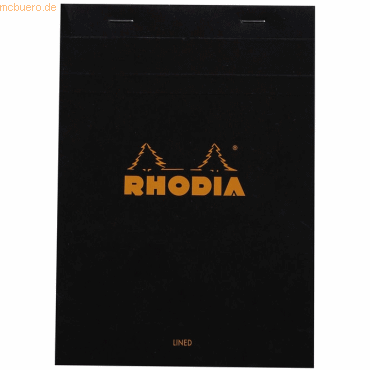 10 x Rhodia Notizblock Rhodia Nr. 16 A5 liniert mit Rand 80 Blatt schw von Rhodia