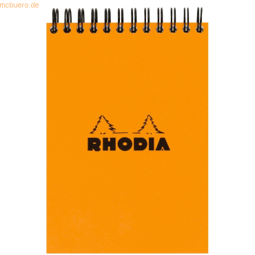 10 x Rhodia Spiralnotizblock A7 80 Blatt 80g Dot Lineatur orange von Rhodia