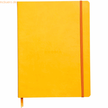 Rhodia Notizbuch Flex 19x25cm liniert 90g/qm 80 Blatt gelb von Rhodia
