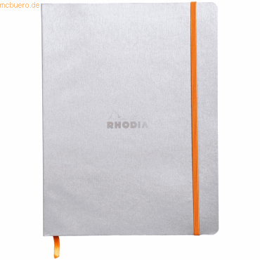 Rhodia Notizbuch Flex 19x25cm liniert 90g/qm 80 Blatt silber von Rhodia