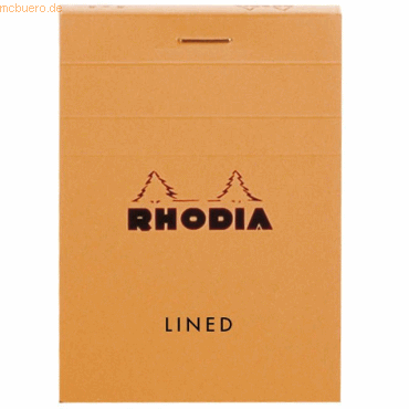 Rhodia Schreibblock Rhodia Nr. 10 5,2x7,5cm 60 Blatt kariert orange von Rhodia