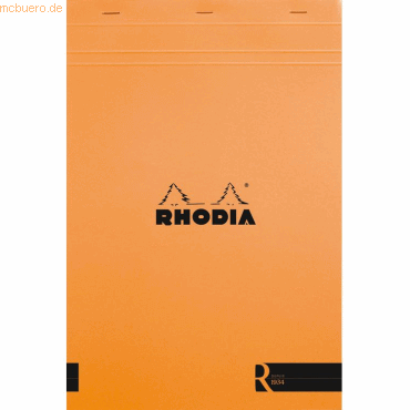 5 x Rhodia Notizblock Nr. 18 A4 21x29,7cm 80 Blatt 80g blanko orange von Rhodia