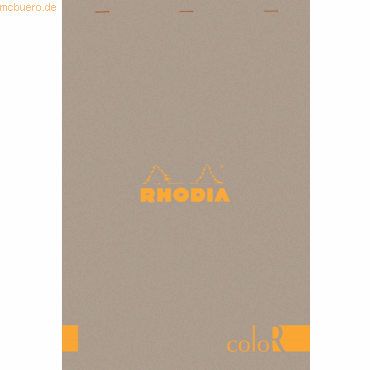 5 x Rhodia Notizblock color A4 liniert 70 Blatt mausgrau von Rhodia