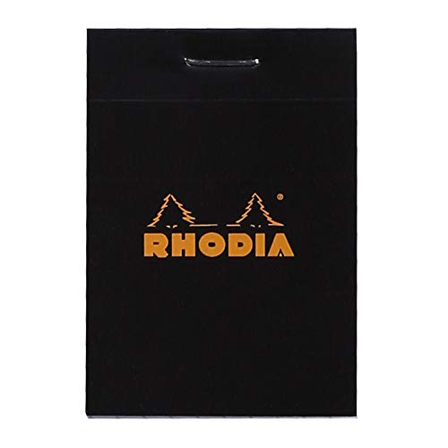 Rhodia 102009C Notizblock (kariert, 52 x 75 mm, 80 Blatt) 1 Stück schwarz von Rhodia