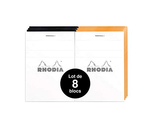Rhodia 112019AMZC - Packung mit 8 Notizblöcken DIN A7, 7,4x10,5 cm, kariert, 80 Blatt, 80g, flexibel und strapazierfähig, 8 Stück, Orange/Schwarz Rhodia 112019AMZC - Packung mit 8 Notizblöcken DIN A7, 7,4x10,5 cm, kariert, 80 Blatt, 80g, flexibel und strapazierfähig, 8 Stück, Orange/Schwarz von Rhodia